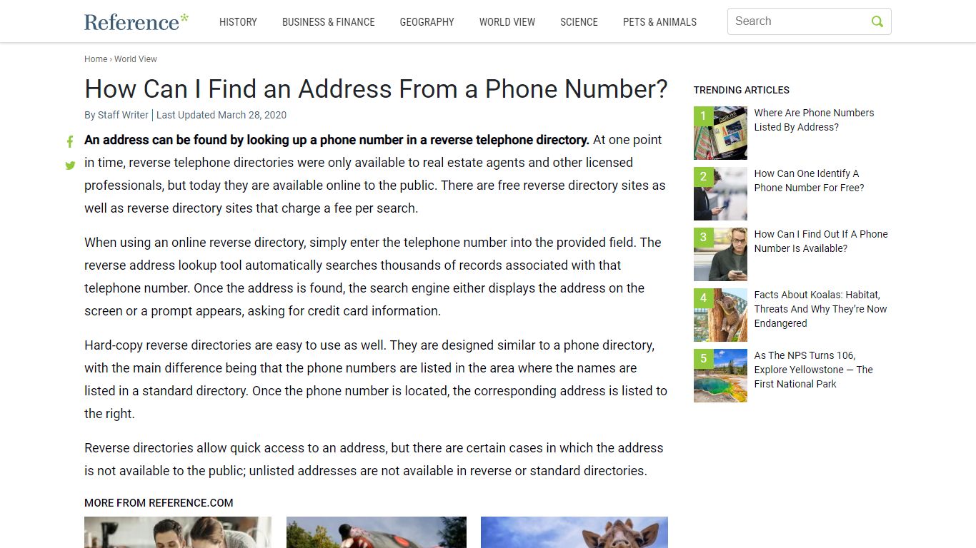 How Can I Find an Address From a Phone Number? - Reference.com